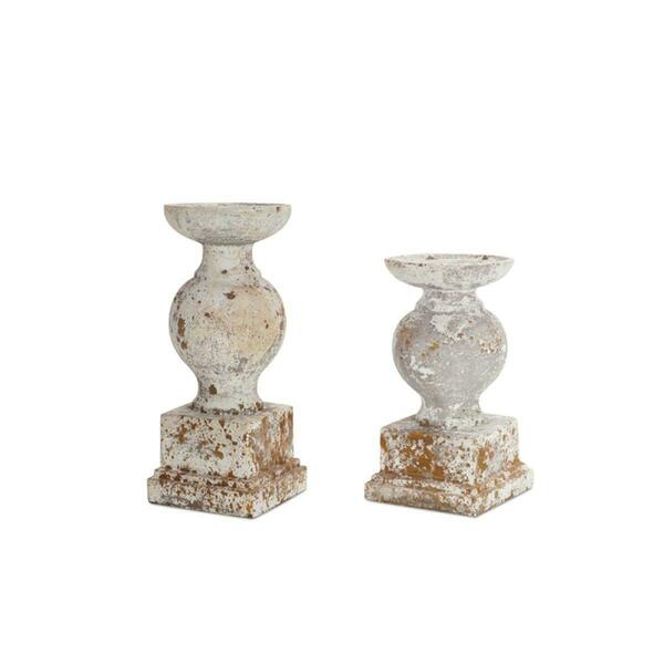 Melrose International Stone Candle Holder, 2PK 70507